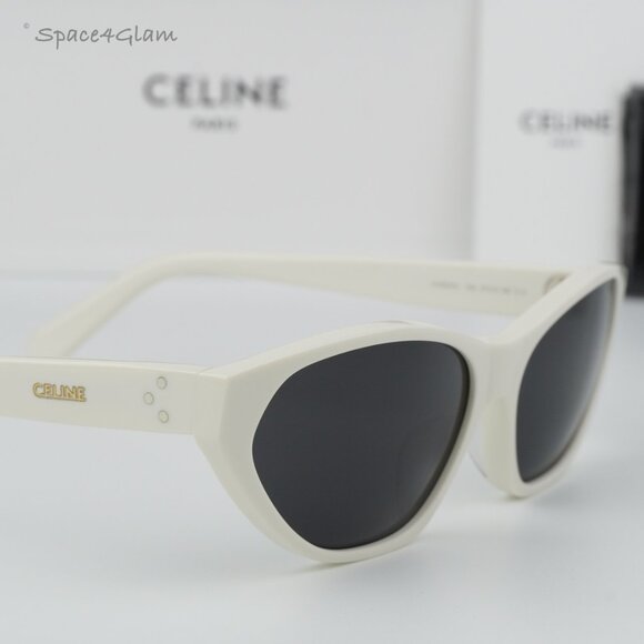 BRAND NEW Celine CL40251U 25A White Grey Cat Eye Women Sunglasses CL 40251U